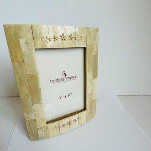 Vintage Buffalo Bone Ornate Photo Picture  Frame 4x6” India NWOT